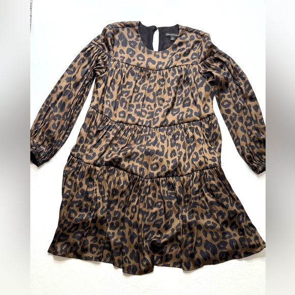 Banana Republic Dresses & Skirts - Banana Republic Animal Print Dress Long Sleeve Tiered Dress Size Small
